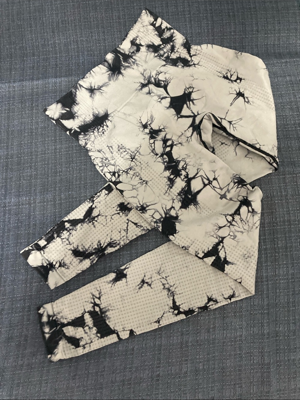 Tie-Dye Black & Gray Leggings
